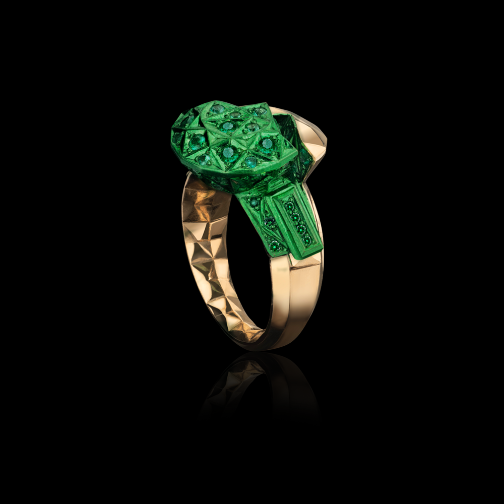 50:50 Brilliant Cut Emerald Ring