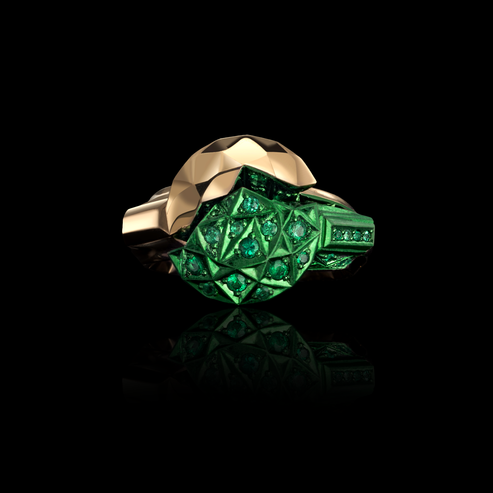 50:50 Brilliant Cut Emerald Ring