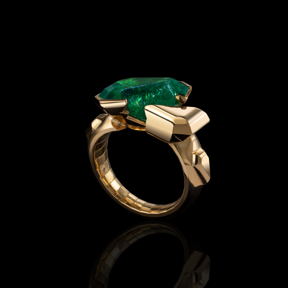 50:50 Emerald Cut Tourmaline Ring