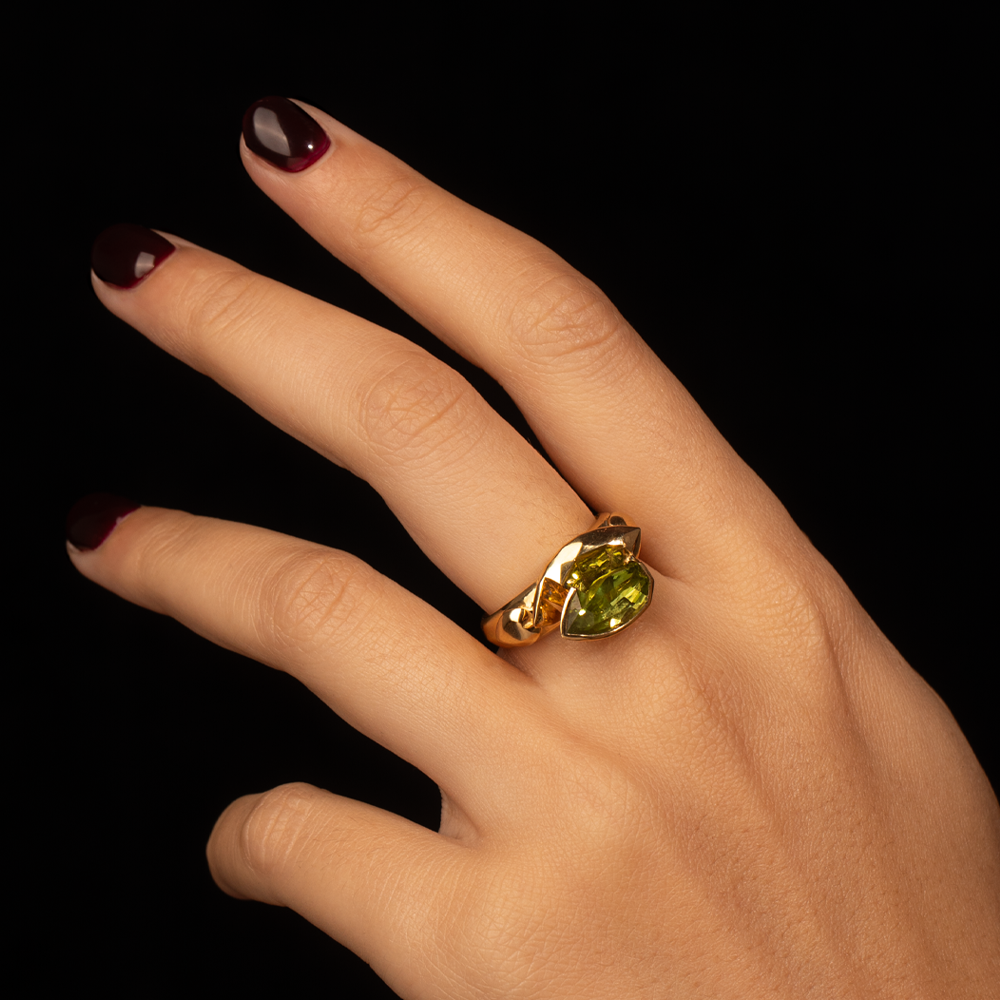 50:50 Marquise Peridot Ring