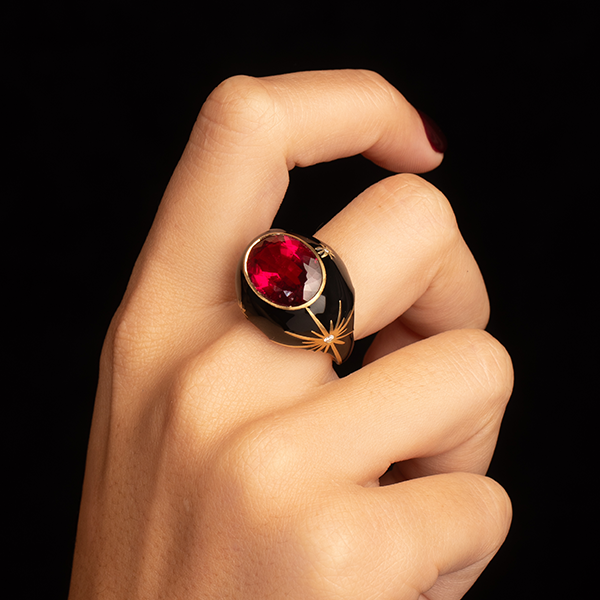 Black Star Rubelite Ring