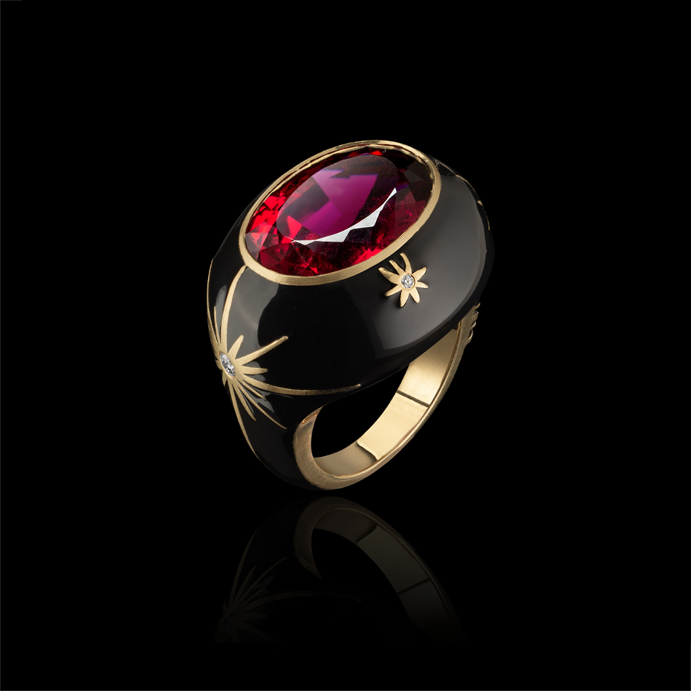 Black Star Rubelite Ring