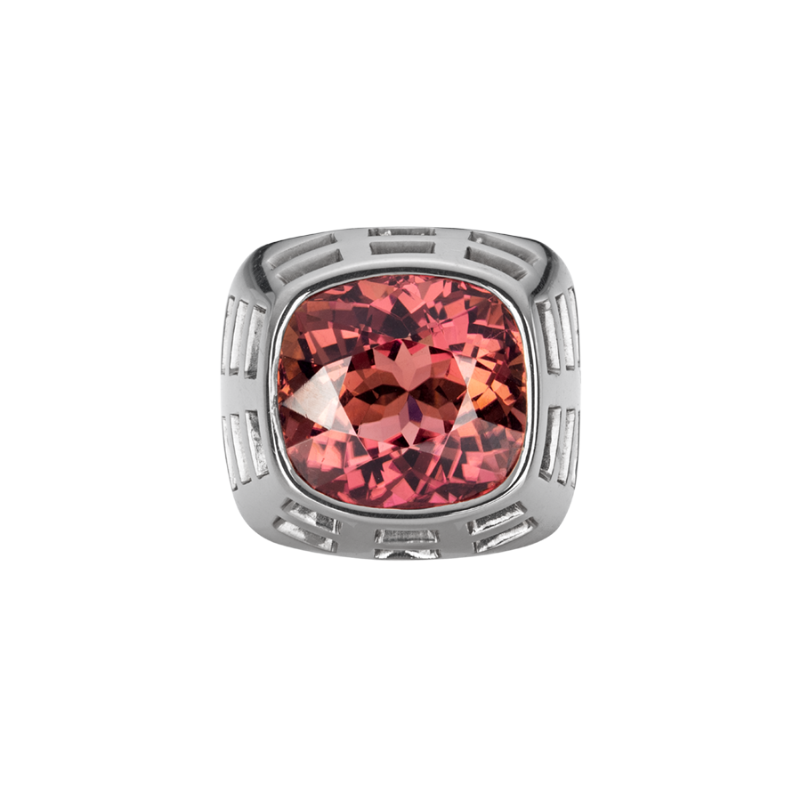 Cage Pink Tourmaline Ring