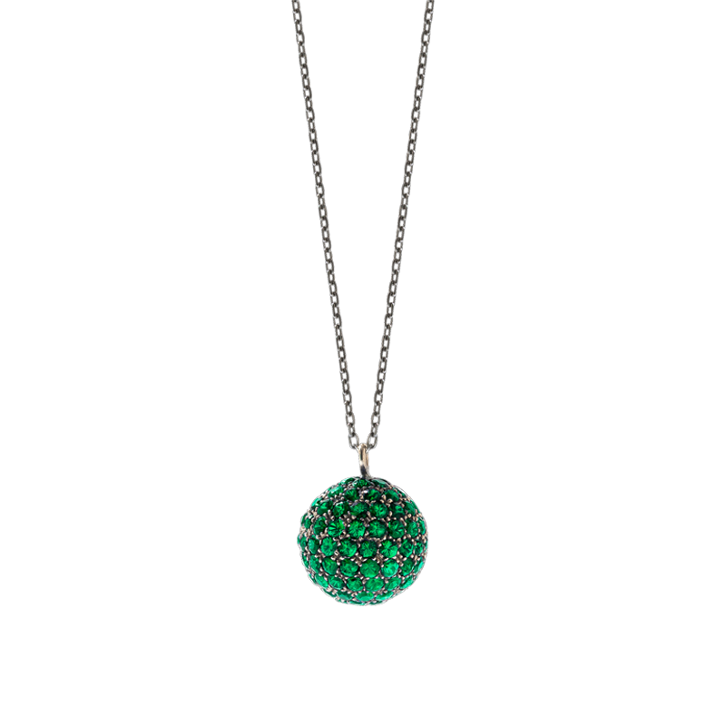 Emerald Mirror Ball Pendant