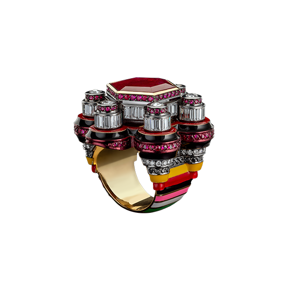 Poptails Ruby Space Station Ring