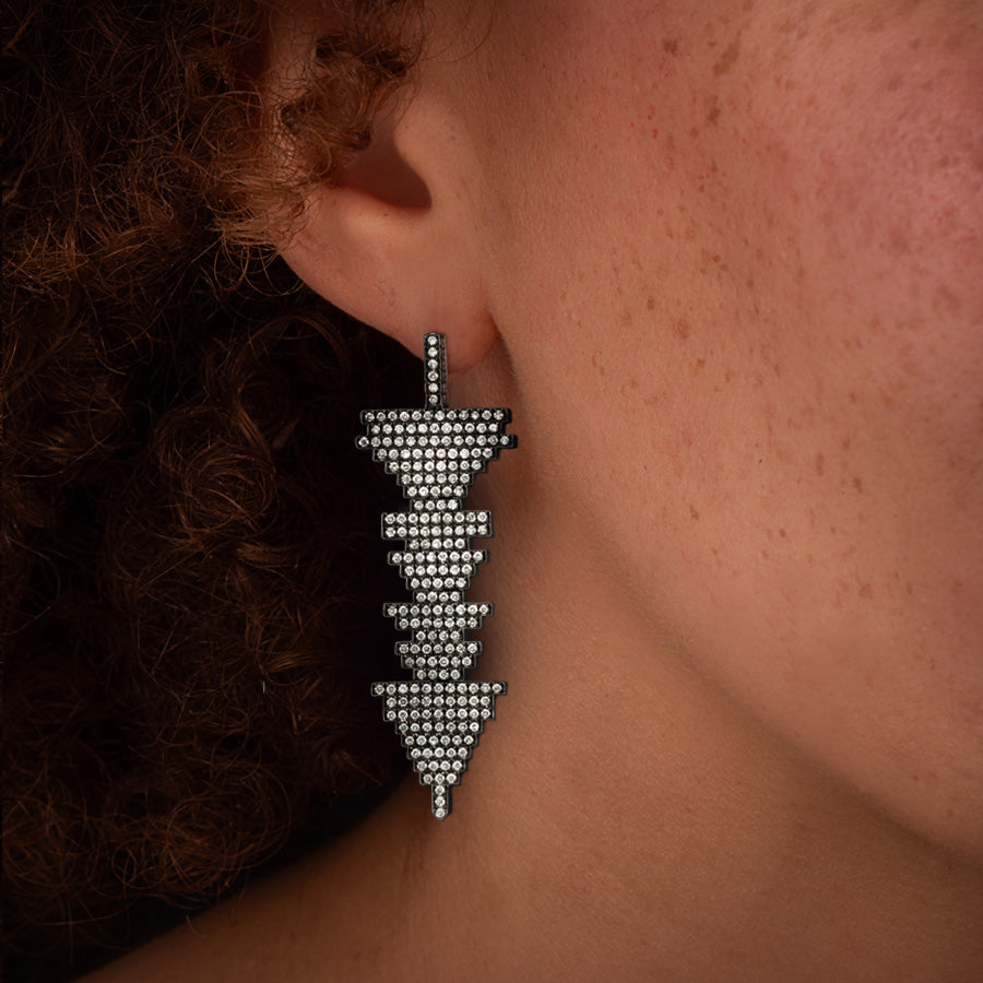 Soundwave Pave Earrings