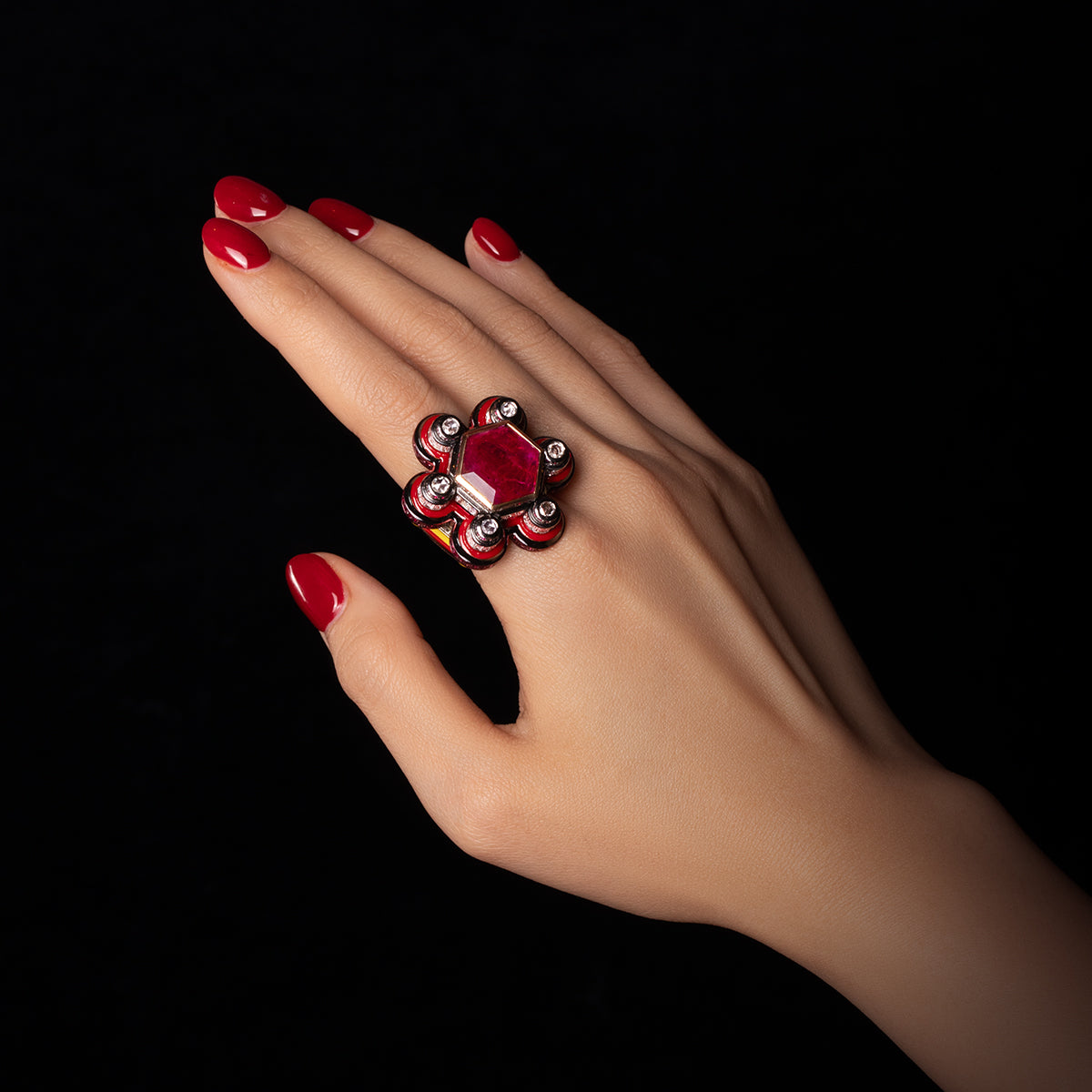 Poptails Ruby Space Station Ring