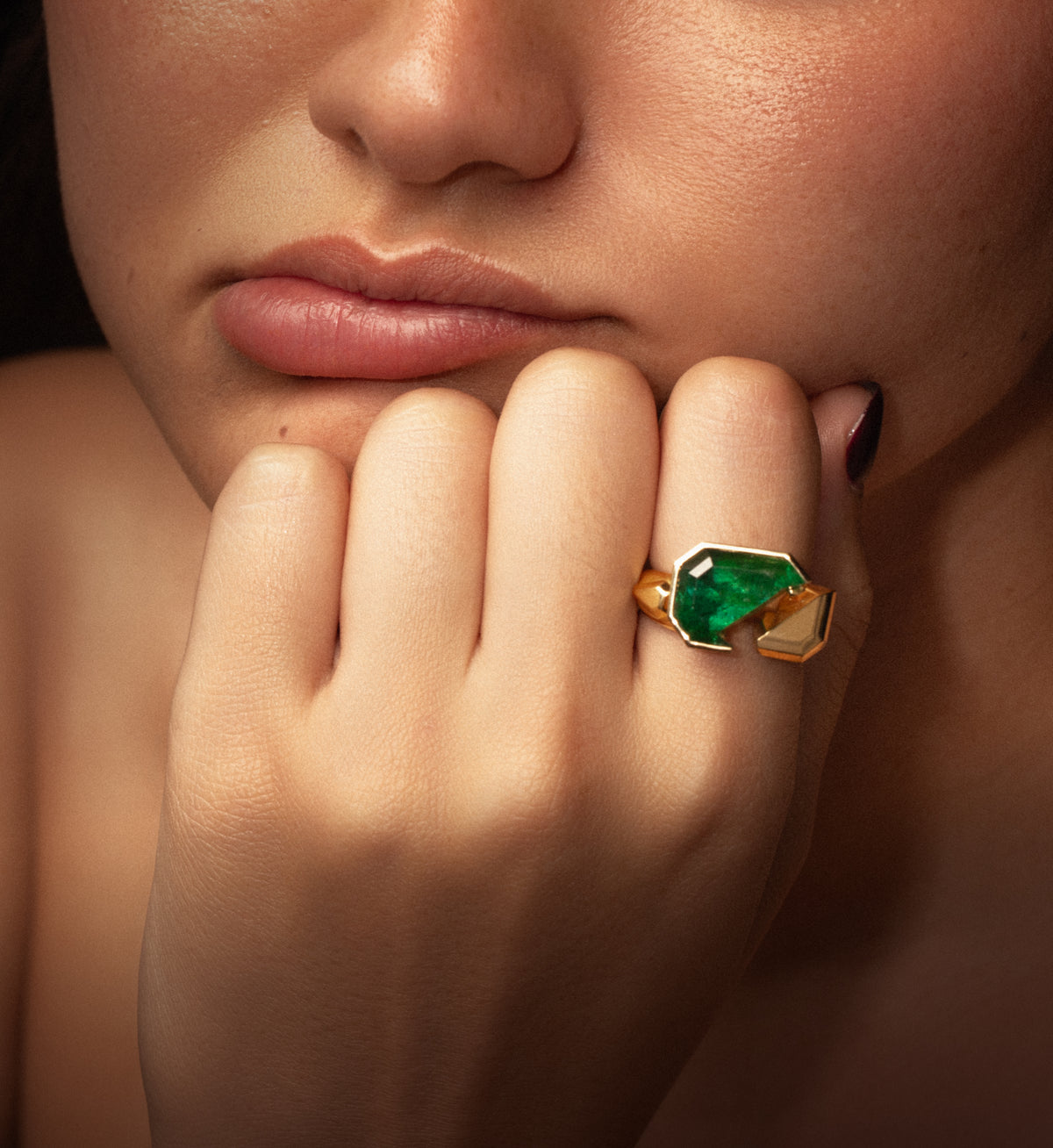 50:50 Emerald Cut Tourmaline Ring