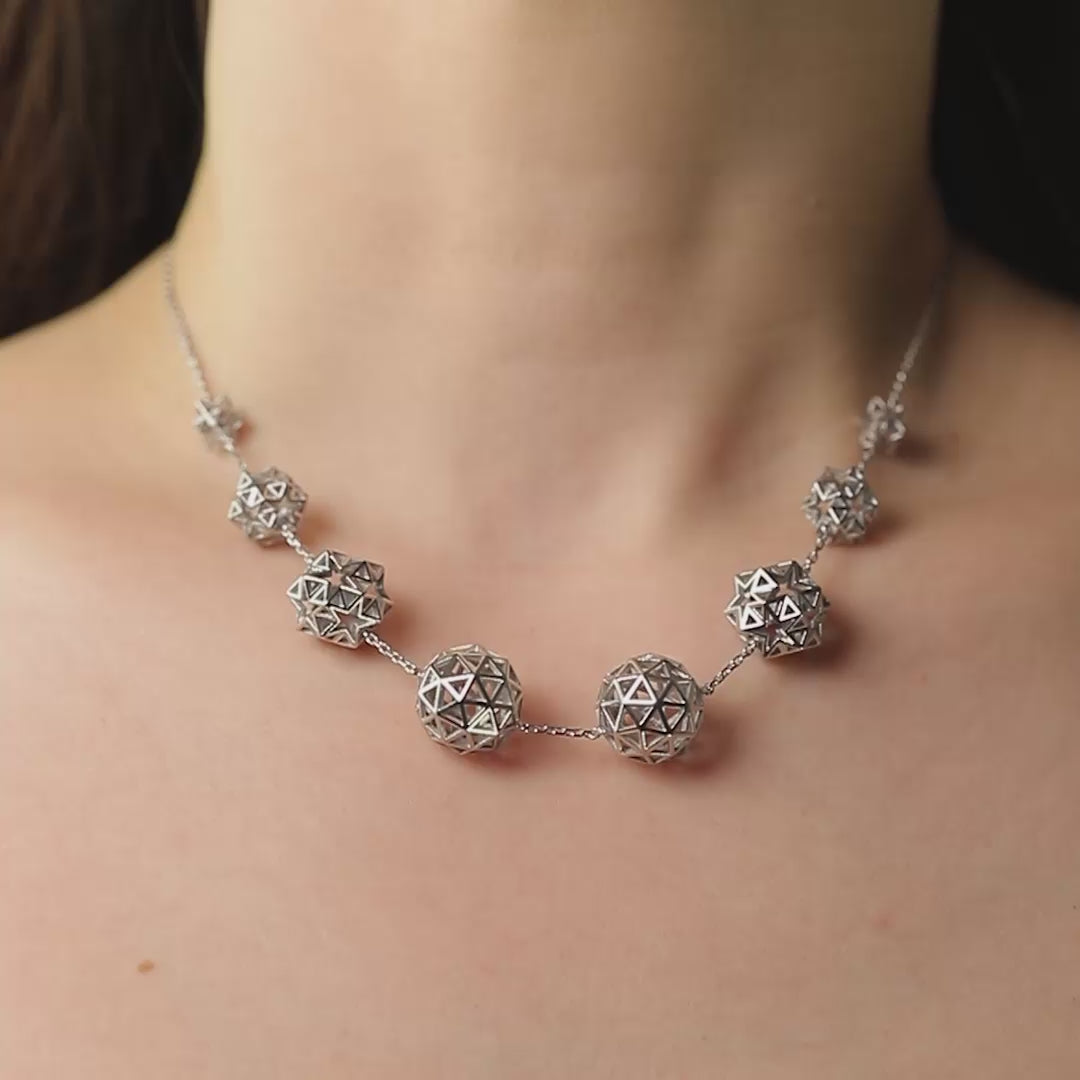 Constellation Necklace 18k white gold by Solange Azagury-Partridge on model