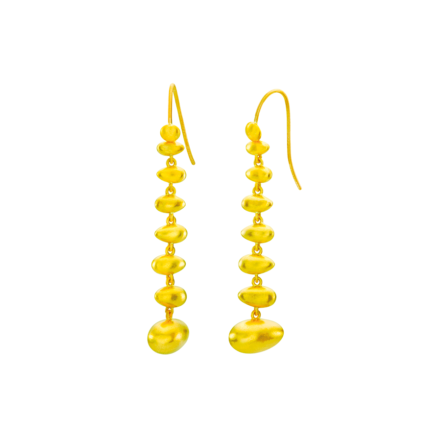 Golden Egg Dangling Earring 18 Karat Yellow Gold By Solange Azagury-Partridge
