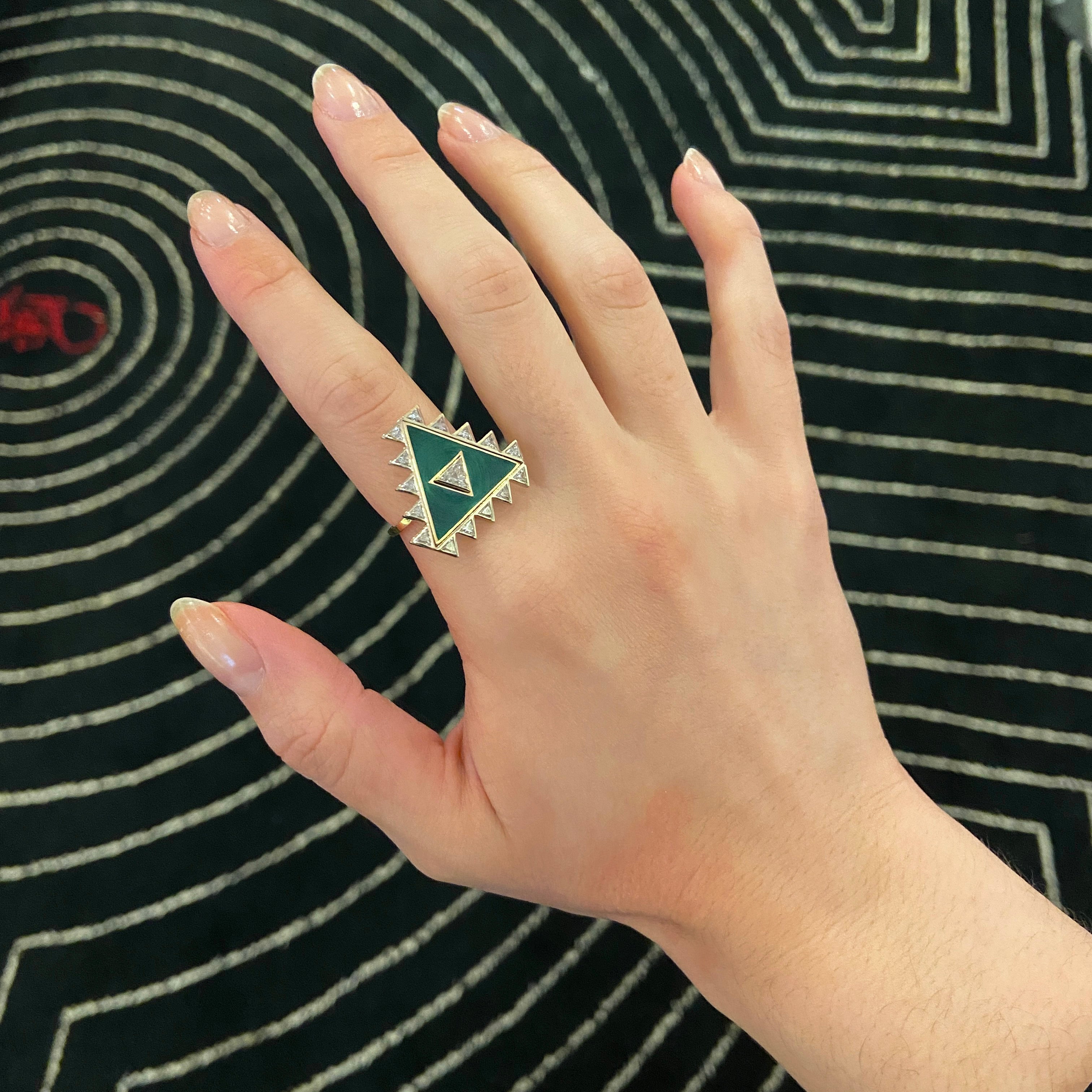 Marquise Diamond Enamel Ring