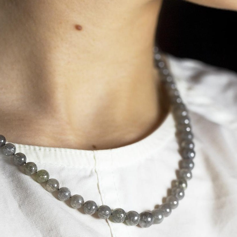 Milkyway Diamond beaded necklace on neck by Solange Azagury-Partridge