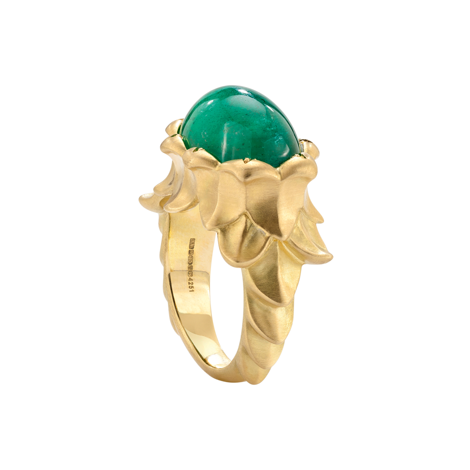 Lotus Emerald Ring