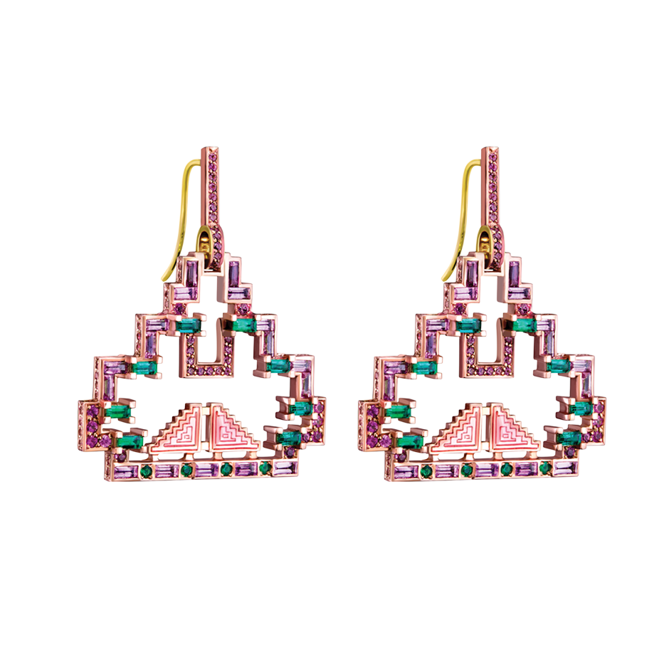 Mayan Pave Earrings