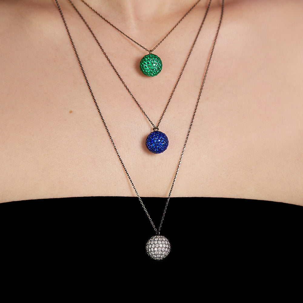 Emerald Mirror Ball Pendant