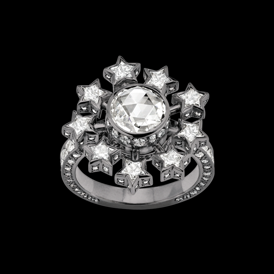 Moon & Stars Spinner Ring