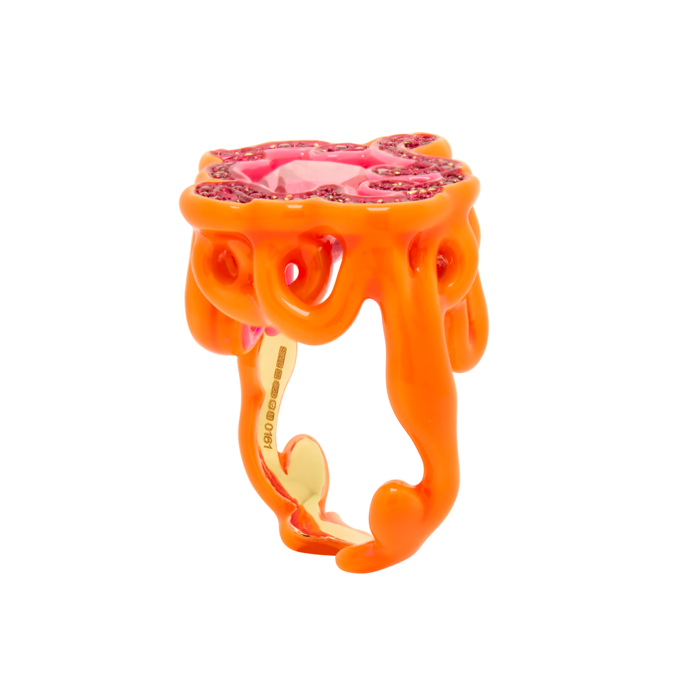 Scribbles Pink & Orange Ring