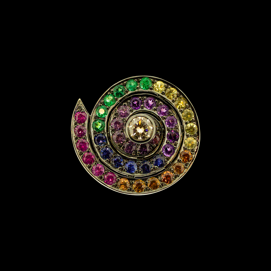 Round Rainbow Spinner Ring