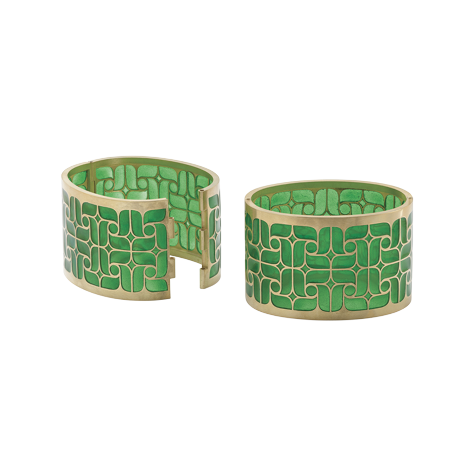 Secret Garden Metamorphosis Jewellery Art Object Cuffs Gold Diamonds Enamel by Solange Azagury-Partridge