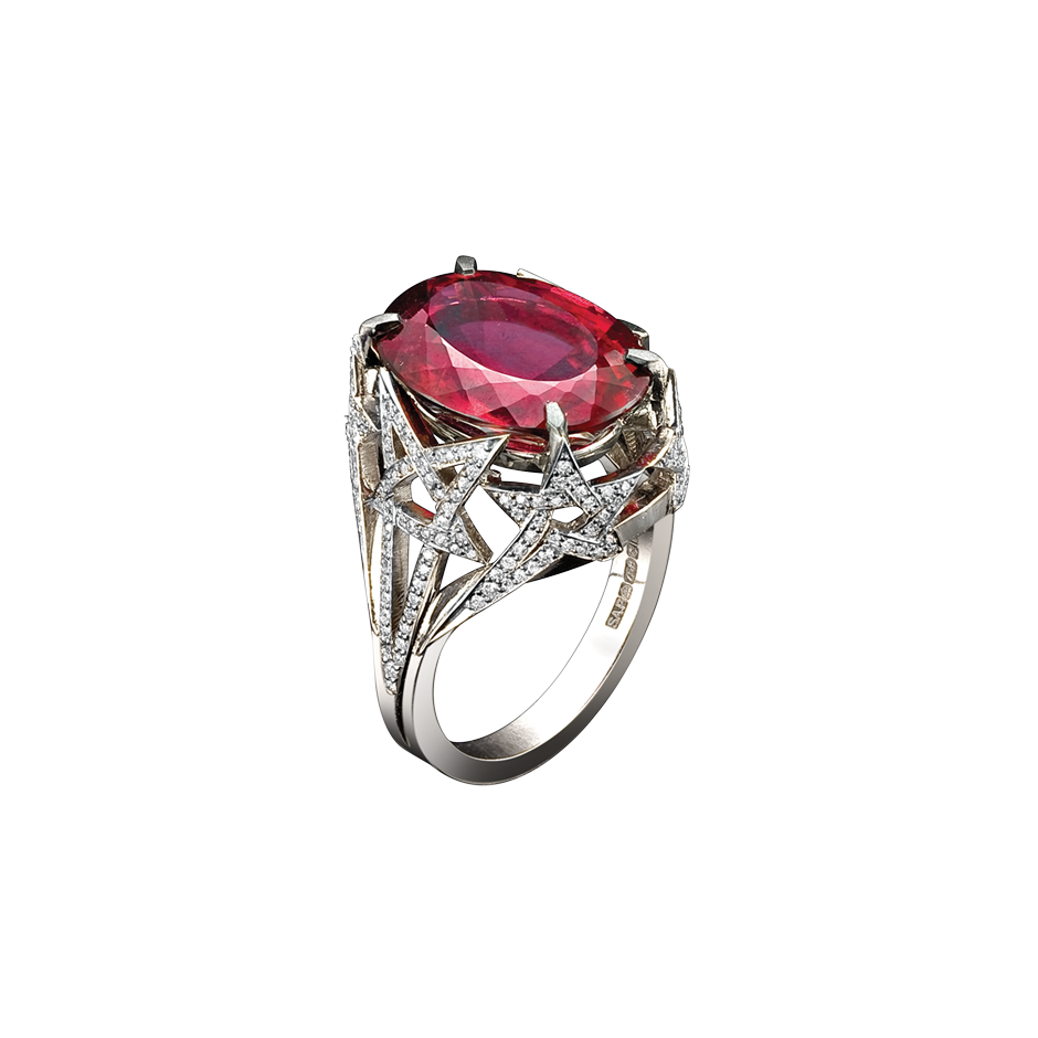 Shooting Star Rubellite Ring