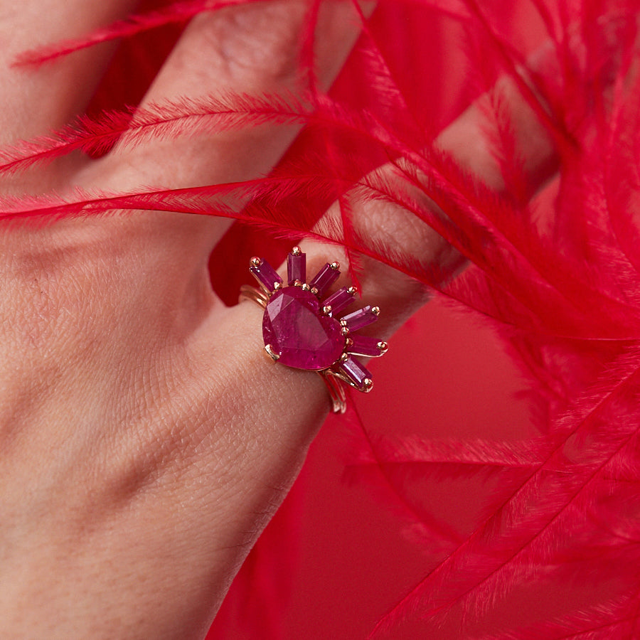 On Fire Ruby Ring