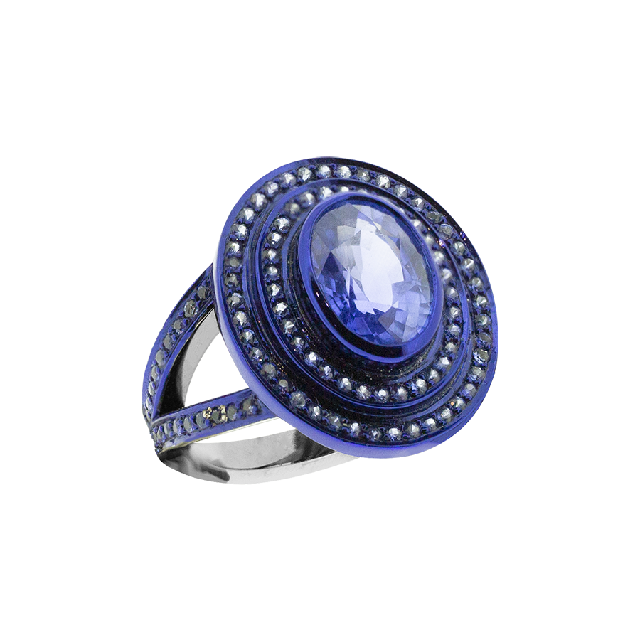 Step Oval Sapphire Ring