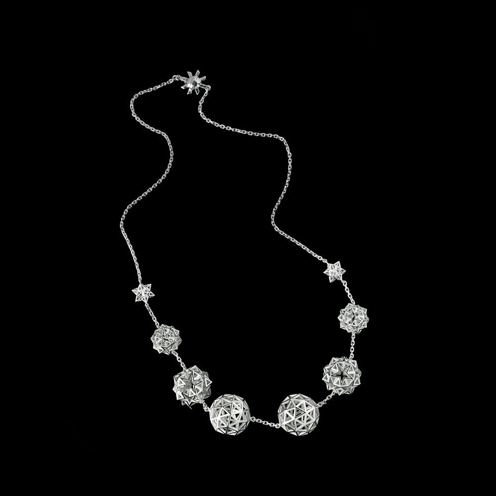 Constellation Necklace Star Spheres in 18karat white gold necklace by Solange Azagury-Partridge front view