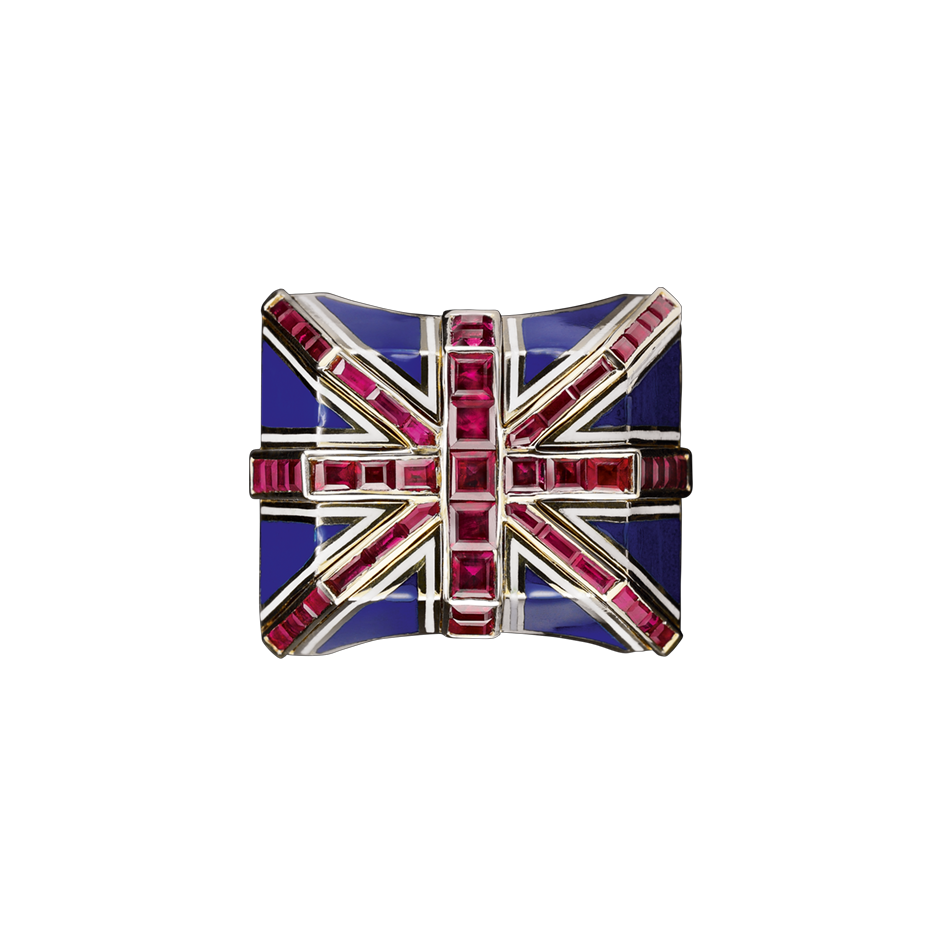 Union Jack Ruby Enamel Ring