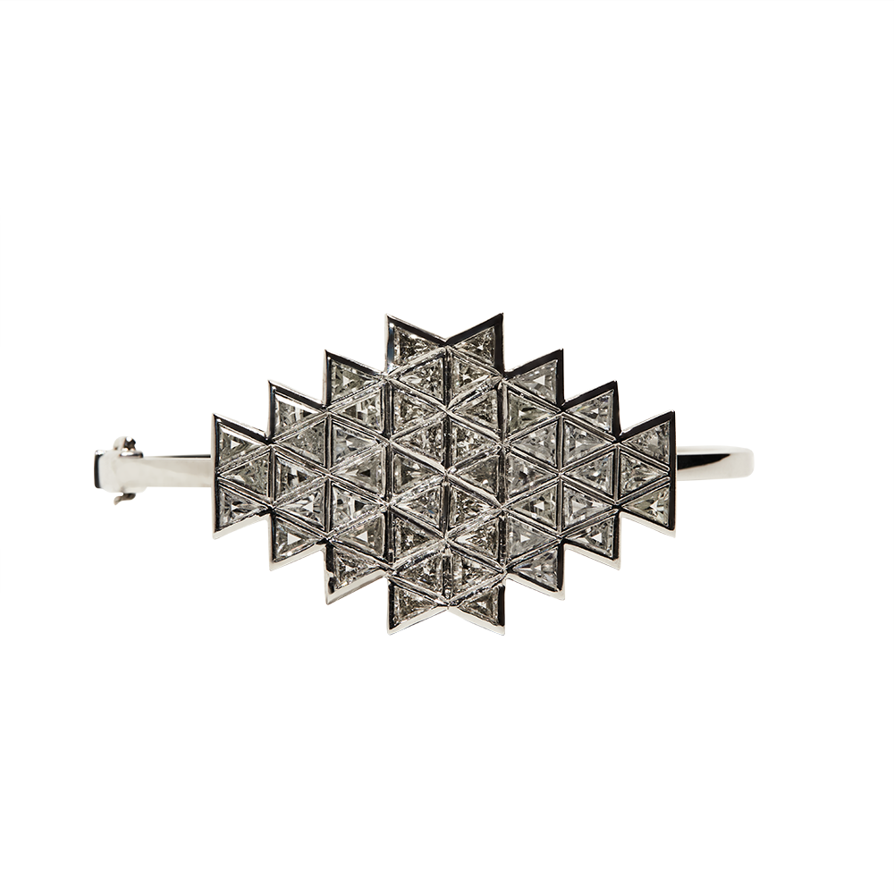 Ziggurat diamond bangle front view solange azagury-partridge
