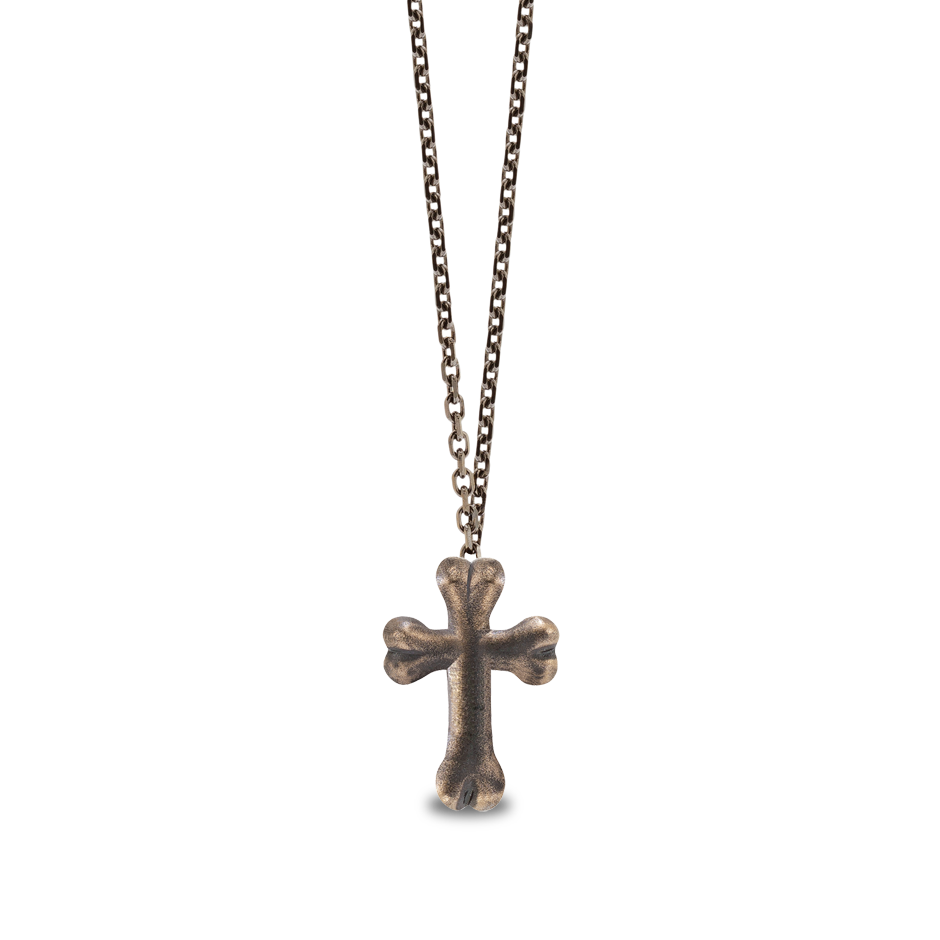 Crossbones Pendant - Blackened 18 Karat Yellow Gold