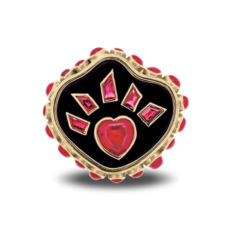 Flaming Heart Ring