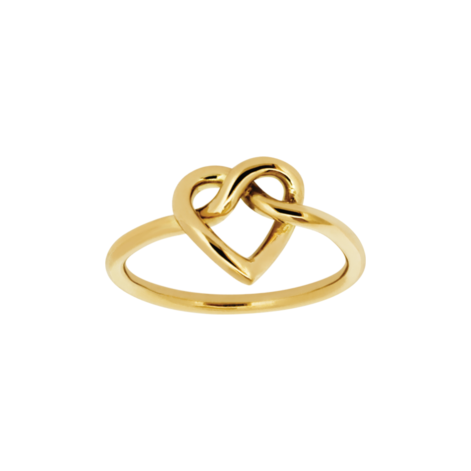 Gold heart discount knot ring