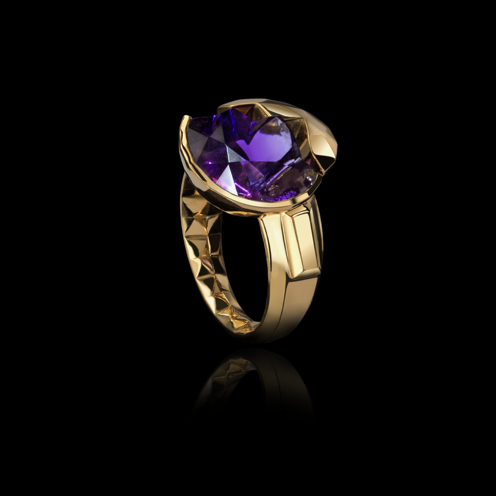 50:50 Brilliant Cut Amethyst Ring
