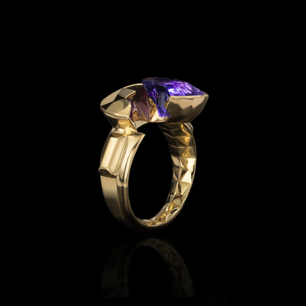 50:50 Brilliant Cut Amethyst Ring