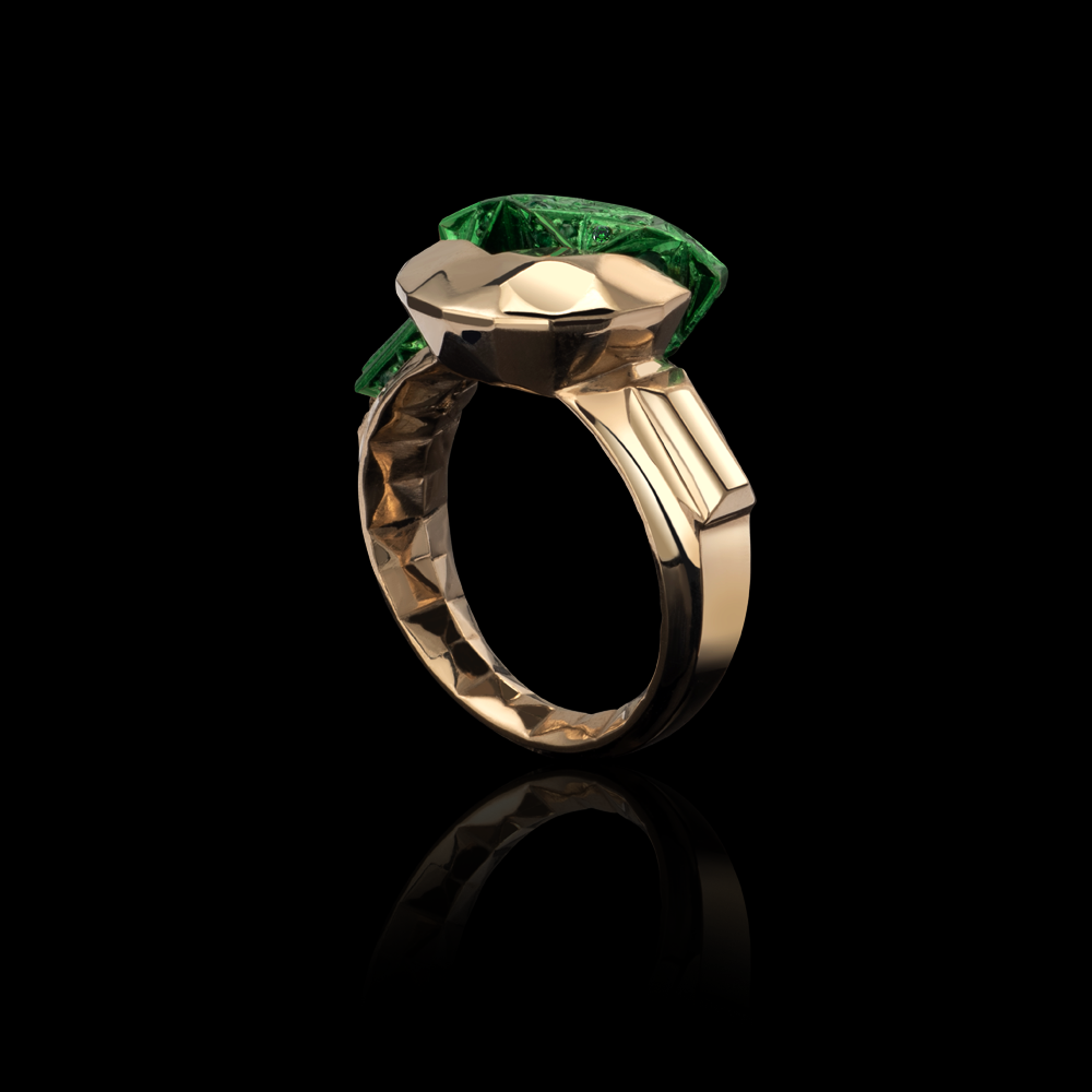 50:50 Brilliant Cut Emerald Ring