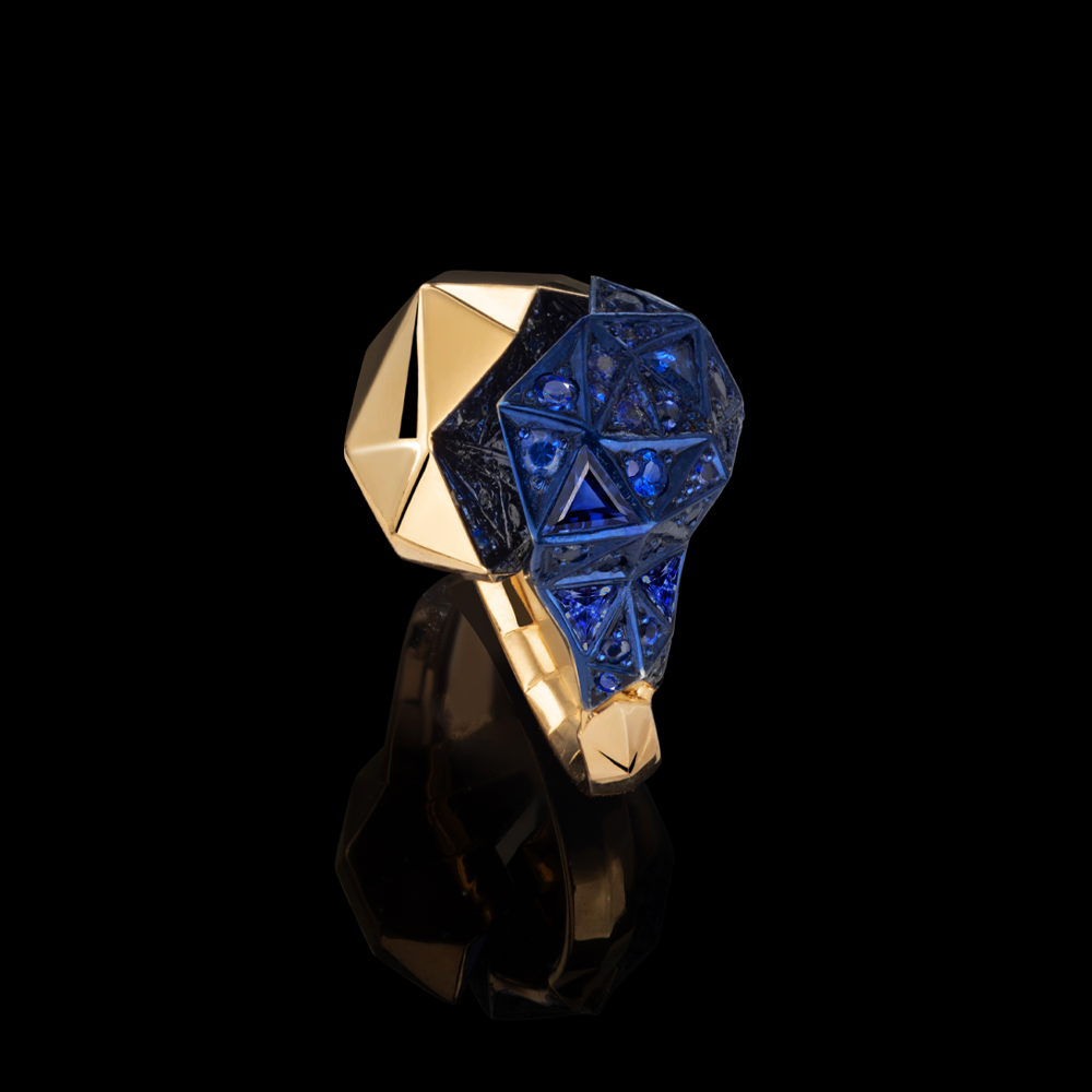 50:50 Dodecahedron Sapphire Ring