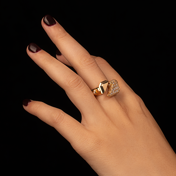 50:50 Emerald Cut Diamond Ring