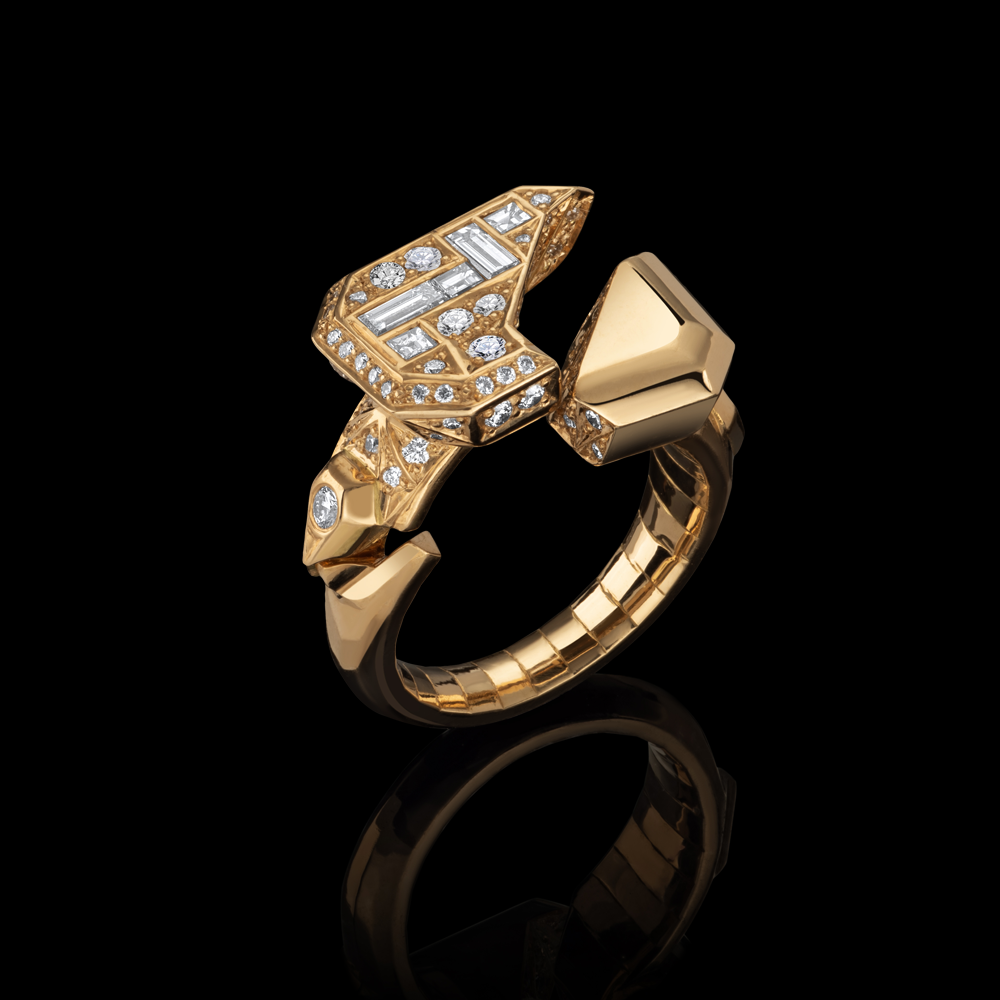 50:50 Emerald Cut Diamond Ring