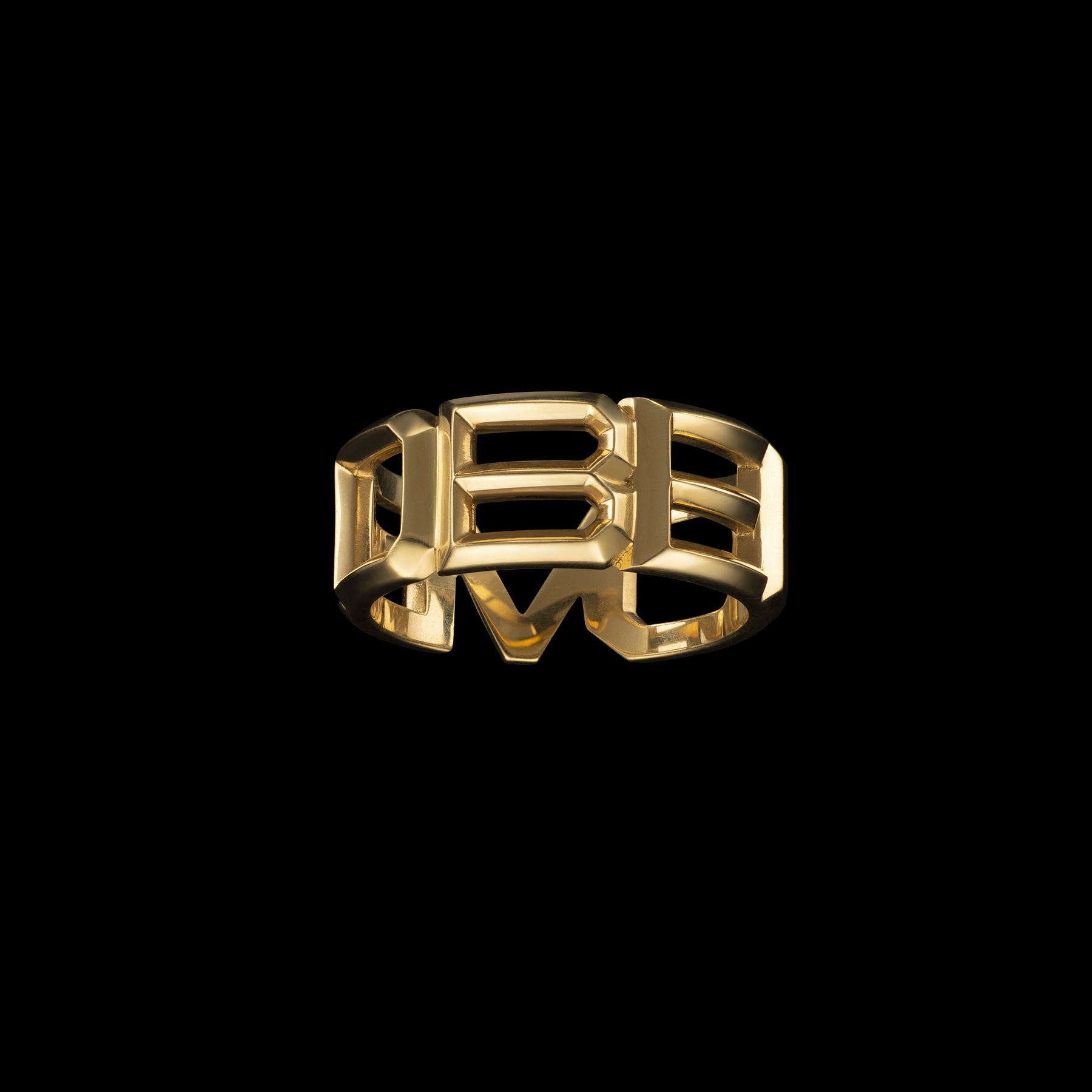 The ‘BELOVED’ ring by designer Solange Azagury-Partridge - 18 karat yellow gold form - front view 0