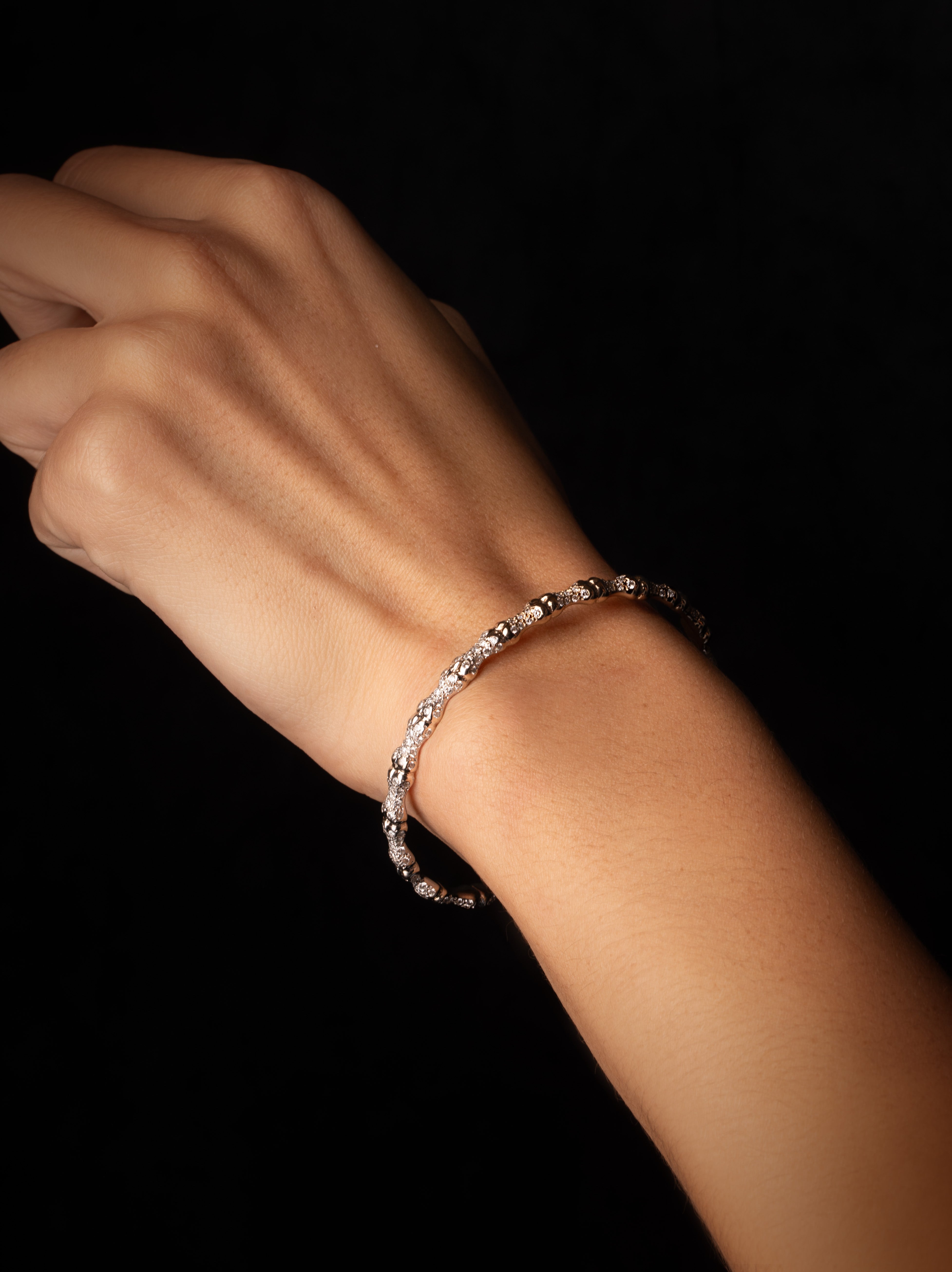 Diamond Pave Bones Bangle