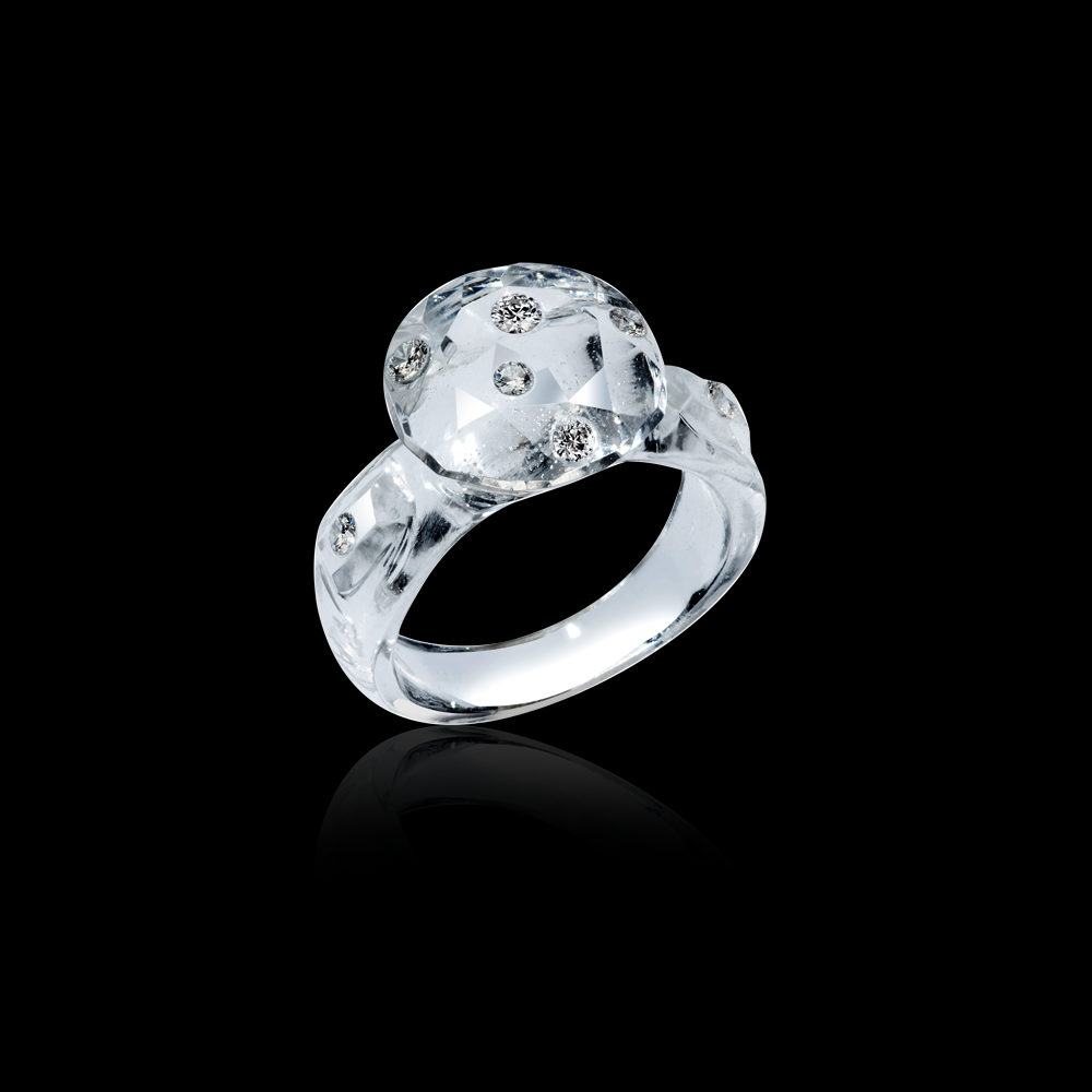 Hololith Brilliant Cut Ring