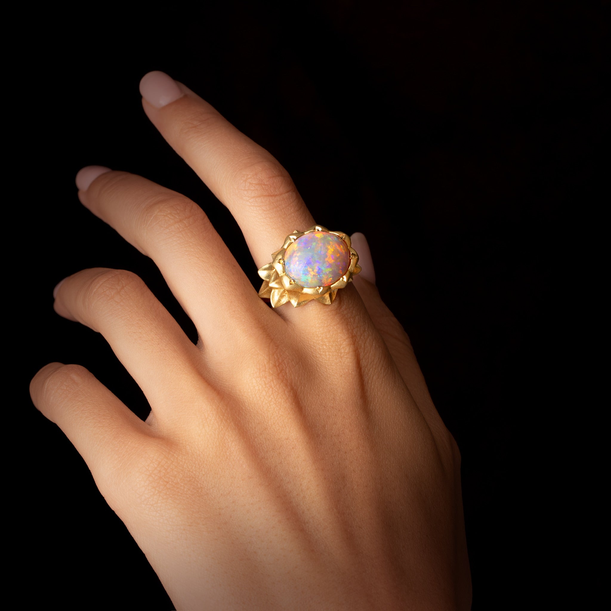 Lotus Opal Ring