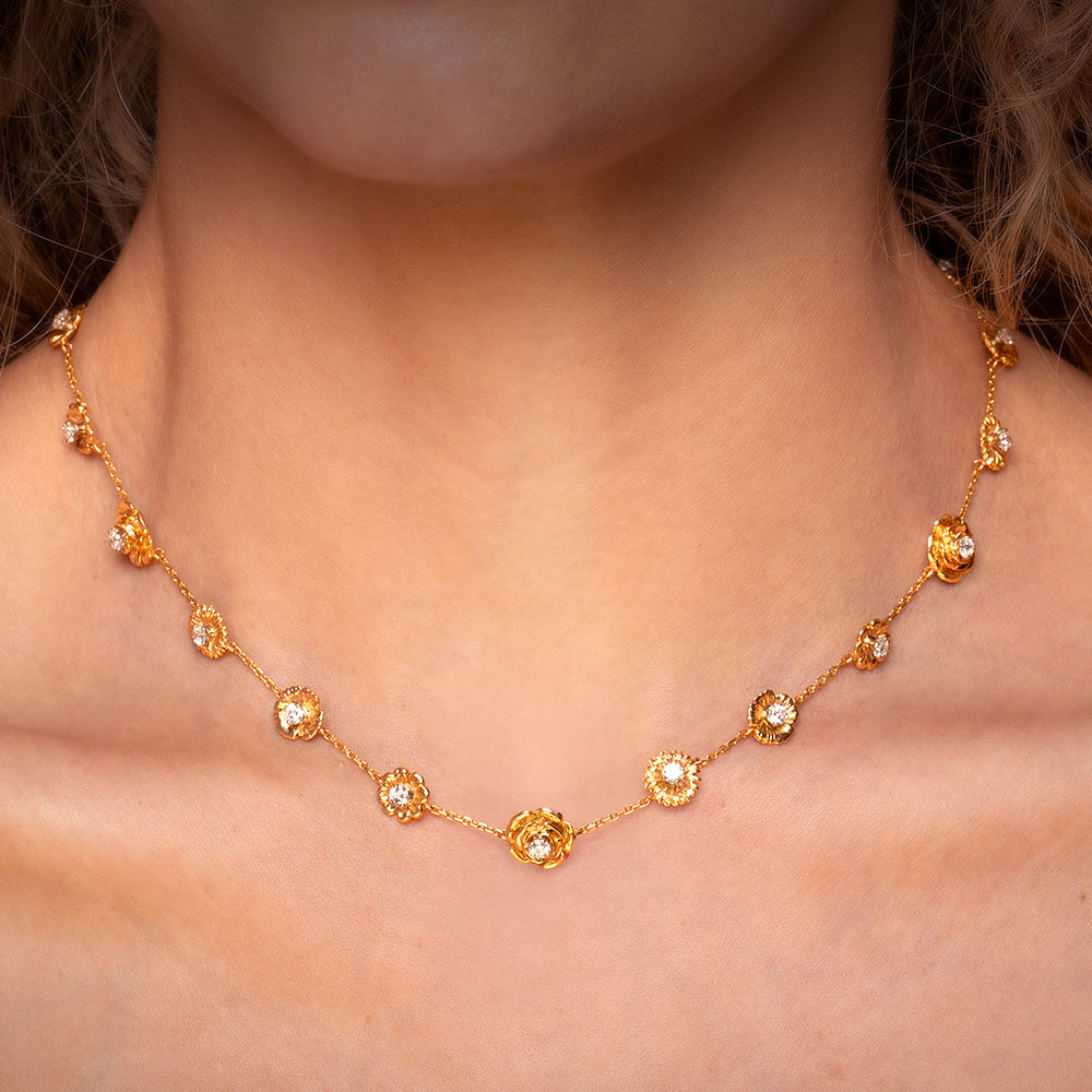 Posy Diamond Rose Gold Necklace