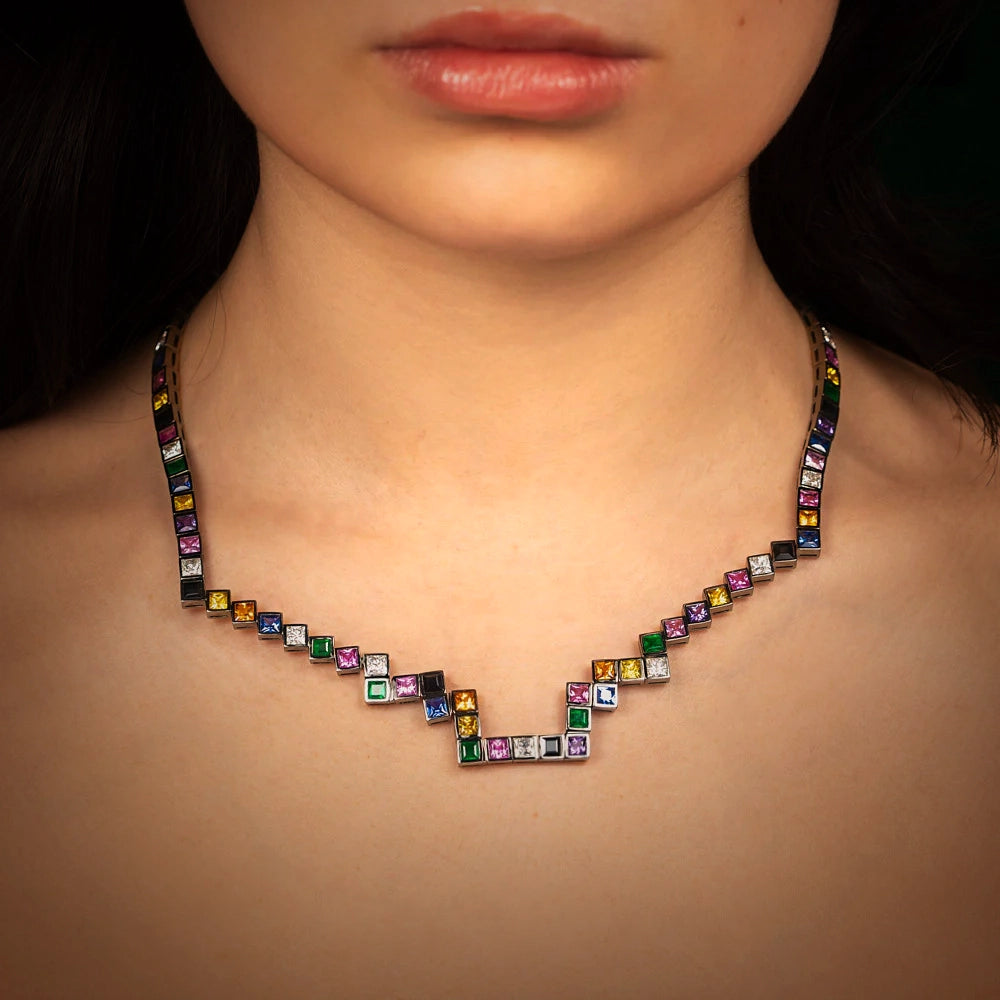 Random Skinny Multicolour Necklace