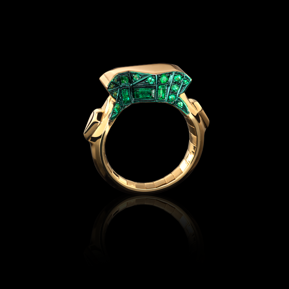 Emerald Cut Split Ring