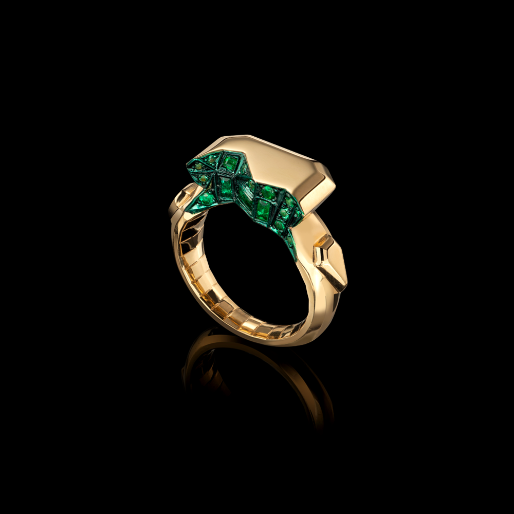 Emerald Cut Split Ring