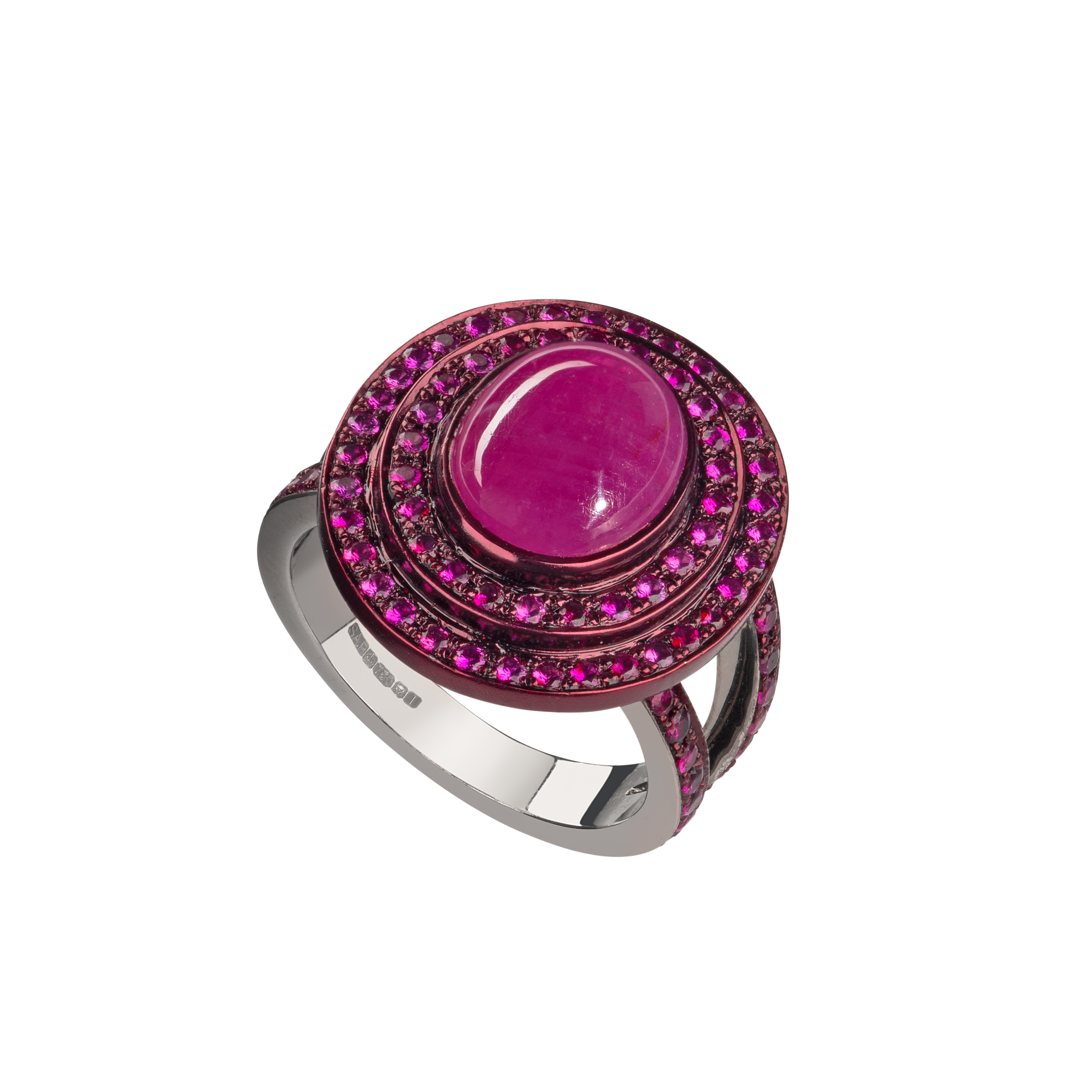 Step Oval Cabochon Ruby Ring