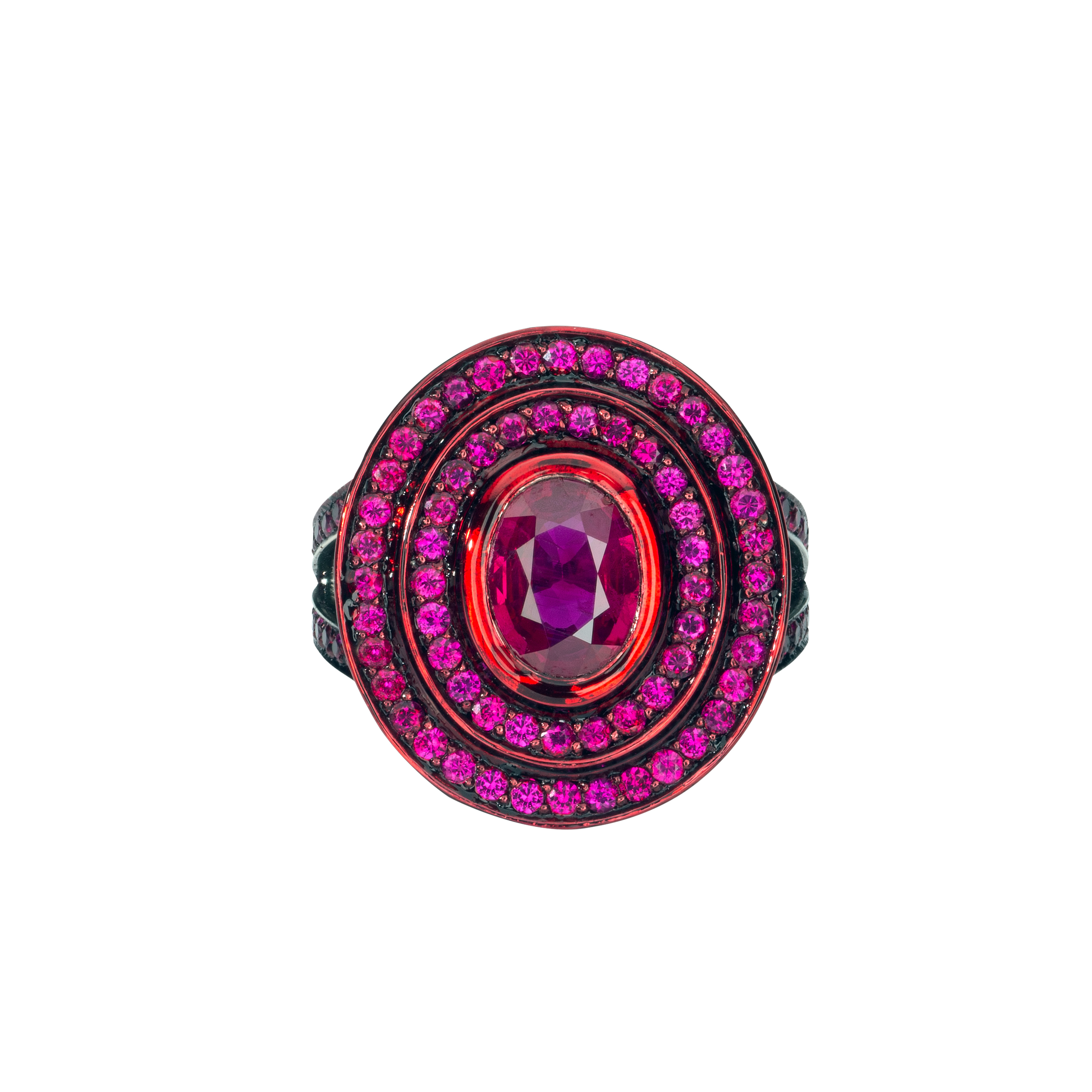 Step Oval Burmese Ruby Ring