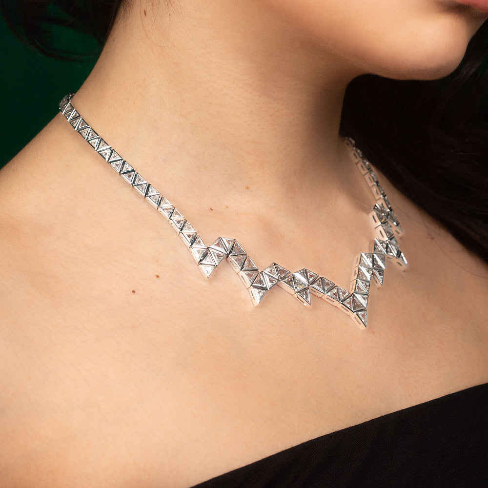 GABRIEL & CO – ART MODERNE TRIANGULAR DIAMOND PENDANT - Beard's Diamonds