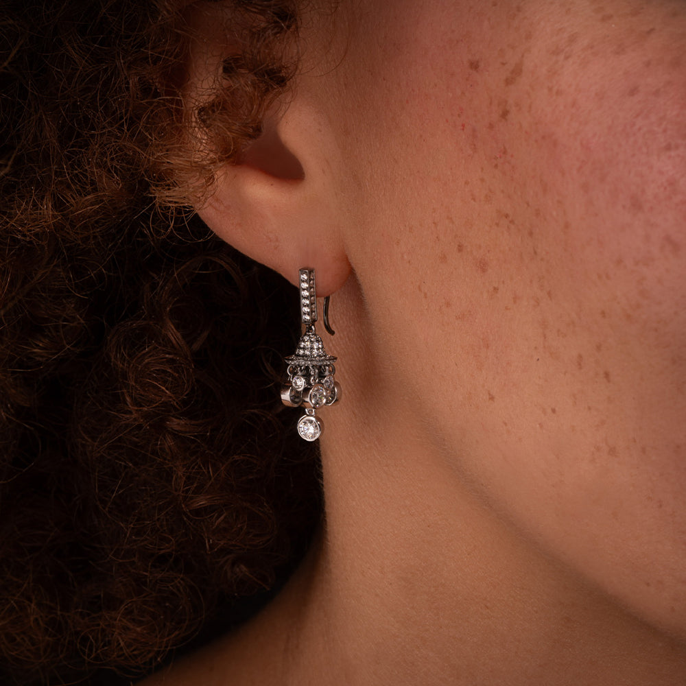 Pagoda Diamond Earrings